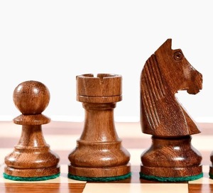 Pions d'échecs classiques Staunton Tournament, 3 rois, pièces en sheesham et en boxwood, au meilleur prix - Product Image 2