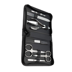 Wholesale 8-Piece German Stainless Steel Manicure Pedicure Kit Nail <b>File</b> Scissor Pusher Beauty Set PU Zipper <b>Case</b> Box Packaging - Product Image 2