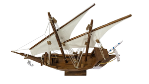 Modèle de bateau à voile en bois fait main, figurine décorative nautique, ornement de bateau pour la maison, le bureau ou la décoration côtière - Product Image 4