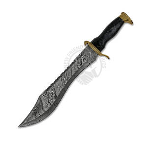 Nuevo Cuchillo Bowie Ranger Personalizable de 16 Pulgadas de Acero de Damasco, Cuchillo de Caza para Exteriores con Mango de Madera Exótica, el Mejor Cuchillo de Colección de Hoja Fija - Product Image 1