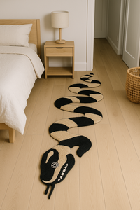 Luxury Handmade Woolen <b>Carpet</b> for Home Eco-Friendly black and golden snake pattern for home and office decor - Product Image 2