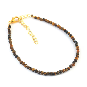 Natural Tiger Eye Gemstone <b>Bracelet</b> Micro Faceted Imitation Pearl Beads Handmade <b>Stretch</b> Unisex Trendy Gift Jewelry for Daily - Product Image 1