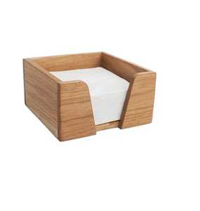 Servilletero de Madera con Forma Rectangular, Panel Frontal con Rejilla Geométrica Tallada, Acabado Pulido, Elegante Organizador de Mesa - Product Image 2
