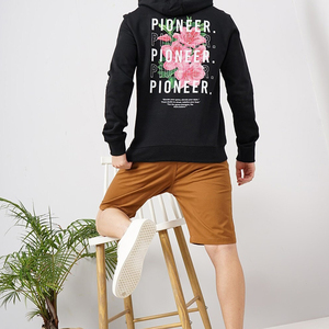 Sweat-shirt à capuche noir pour homme, coupe classique, imprimé avec des lettres, vêtement décontracté pour l'automne - Product Image 4