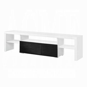 Supporto per TV a 3 scaffali bianco e nero lucido per mobili dal design elegante ed elegante - Product Image 2