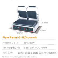 Grill Panini Électrique Numérique Double Plaque en Acier Inoxydable Haute Performance pour Cuisine Professionnelle et Domestique, Prêt à l'emploi
