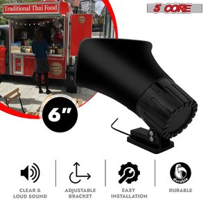 5-Core per interni/esterni portatile PA Horn altoparlante 6X4 pollici ad alto volume regolabile staffa di montaggio per 8 ohm 50 watt Max - Product Image 5