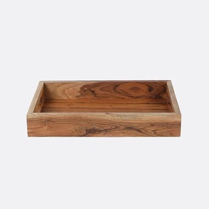 Solid <b>Wood</b> Serving Tray with Handles Rectangular <b>Rustic</b> Wooden Food Serving Tray for Home & Hotel - Product Image 3