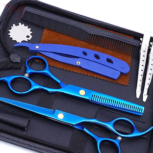 Professional Hair Styling Tools <b>Set</b> Blue Metal Scissors Comb Clipper Kit Durable <b>Barber</b> Salon Equipment - Product Image 4