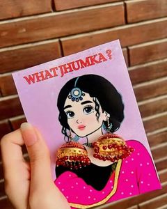 ต่างหูมินาคารีแบบอินเดียทำมือ งานแฮนด์เมดสไตล์ราชสถาน ของชำร่วยงานแต่งงาน เครื่องประดับสำหรับงานเมห์นดี ซานกีต ของขวัญเพื่อนเจ้าสาว ของชำร่วยงานปาร์ตี้ - Product Image 1