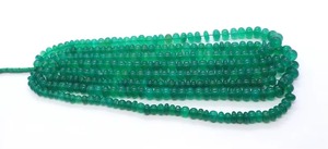 Cuentas de Calcedonia Verde Natural en Forma de Rondelle Lisa de 7mm y 10mm, Precio al por Mayor para Suministros de Joyería - Product Image 2