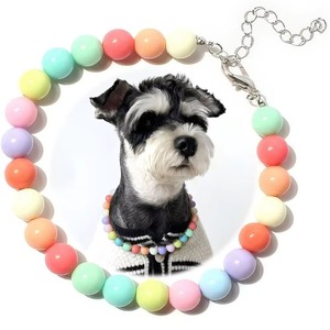 Collier pour chien en acrylique scintillant, style vintage, avec perles, réglable, doux et confortable pour animaux de compagnie - Product Image 2