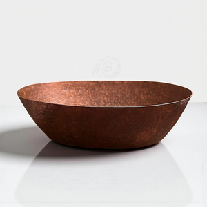 <b>Rustic</b> Copper Vessel <b>Vanity</b> Sink Oval Hammered <b>Bathroom</b> Basin Handmade Copper Wash Basin For Home Hotel <b>Bathroom</b> - Product Image 2
