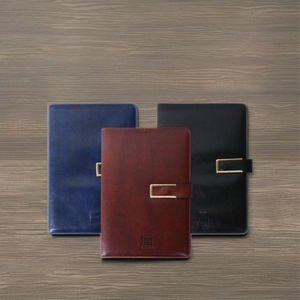 HONGHA Digital Printed Leather Thread Sewing Bound A5 Notepad with 200 Pages 80gsm <b>Paper</b> and Pen Holder for Gift - Product Image 1