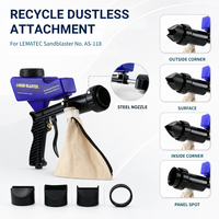 Pistolet de sablage pneumatique portable OEM fabriqué à Taïwan par Lematec, modèle AS118-12, avec fonction d'aspiration par siphon, recyclage du sable, matériau ABS