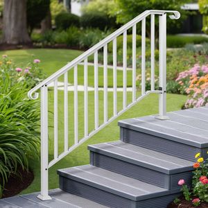 Ringhiera in Ferro Bianco Opaco per Esterni a 4 Livelli con Codice 19939750 per Edifici da Giardino - Product Image 6