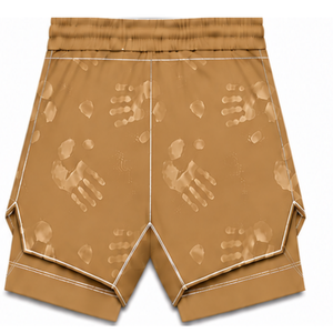 Conjunto de Natación Color Camel, Blanco y Marrón, Camiseta sin Mangas con Espalda Cruzada y Pantalones Cortos a Juego, Ligero, de Secado Rápido, para Entrenamiento y Alto Rendimiento - Product Image 4