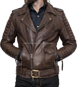 Chaqueta de Cuero Genuino Personalizada para Hombre, Chaqueta Clásica de Motociclista, Chaqueta Bomber - Product Image 1