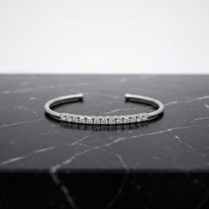 Bracelet classique en argent sterling à maillons avec diamants de laboratoire, élégant et moderne, cadeau de mariage pour femme pour les occasions festives - Product Image 2