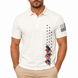 Camiseta de Golf Raglán Patriótica Americana con Estampado Personalizado, Diseño Retro, Elástica, de Manga Corta, Informal, de Secado Rápido y Transpirable - Product Image 2