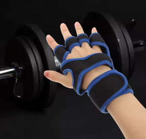 1 Pair Palm Protective Gloves Sports Wrist Support Full Finger Breathable Anti Wear Non <b>Slip</b> Weightlifting Cycling Fitness - Product Image 3
