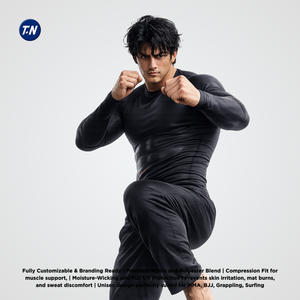 Unisex Adult Ergonomic Anti-Microbial Anti-UV Compression Rashguard Gym Polyester/Spandex 220g <b>Heat</b>-Transfer Printed on <b>Back</b> - Product Image 6