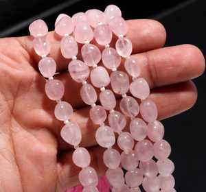 Cuentas de Cuarzo Rosa Natural Pulidas y Rodadas, Color Rosa Claro, para Joyería, Venta al Por Mayor, Piedras Preciosas Certificadas por IGI, B2B - Product Image 5