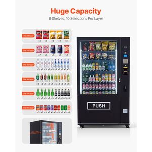 Máquina Expendedora Refrigerada Comercial de 60 Compartimentos para Snacks, Refrescos y Bebidas con Aceptador de Billetes/Monedas ICT y 6 Niveles - Product Image 4