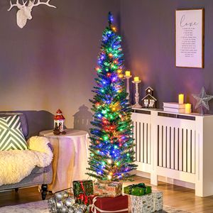 6 Alberi di Natale Artificiali a Forma di Matita con Luci LED Colorate e Base in Acciaio, Decorazioni Natalizie - Product Image 2