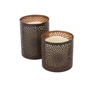 Amazing <b>Black</b> <b>Metal</b> Round Votive <b>Candle</b> <b>Holder</b> With Geometric Cutout Pattern Perfect For Home Wedding Holiday Decor - Product Image 4