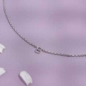 925 <b>Silver</b> <b>Initial</b> <b>Necklace</b> Dainty Everyday Luxury Jewelry Moissanite Letter Pendant Personalized Name 18K Gold Plated Claw - Product Image 4