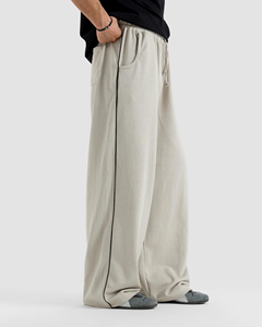 Pantalones Jogger de Pierna Ancha para Hombre, Mezcla de Poliéster/Algodón, Tejido Bonded, Cintura Elástica, Corte Medio, Multibolsillos, Forro Polar Impermeable - Product Image 2
