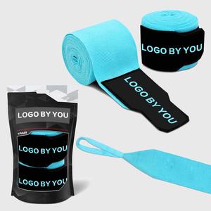 Bandages de boxe pour l'entraînement et les séances de musculation, vente en gros d'usine, logo personnalisé, bandages en coton et polyester - Product Image 2