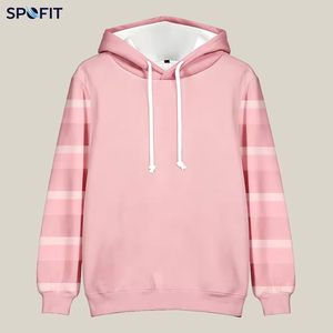 SPOFIT <b>Men's</b> Hooded <b>Sweatshirt</b> Striped Sleeve Regular Fit Knitted Polyester Casual Autumn Wear - Product Image 4