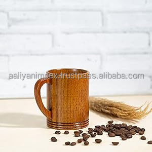Taza de madera de Acacia Natural hecha a mano AALIYAN IMPEX, café de cristal de alta calidad, vino, cerveza, té para decoración del hogar, el mejor precio - Product Image 4