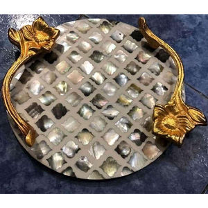 Nueva bandeja de madera de nácar y madera para servir la comida Nueva bandeja de madera MOP a precio al por mayor - Product Image 5