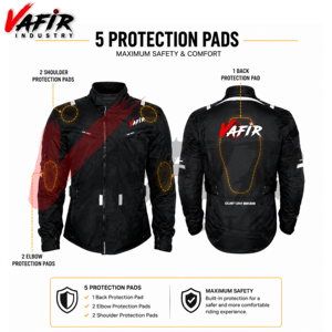 เสื้อแจ็คเก็ตขี่มอเตอร์ไซค์กันน้ำระดับพรีเมียมพร้อมแผ่นป้องกัน 5 ชิ้น |   อุปกรณ์ป้องกันสำหรับรถจักรยานยนต์ |   ผู้ผลิตแบบ OEM ตามสั่ง - Product Image 6