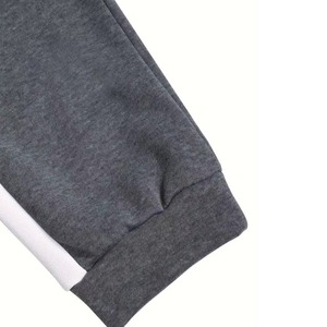 Ensembles de survêtements d'hiver pour hommes, élégants, confortables, respirants, en tissu polaire, à capuche, coupe ajustée, unis, personnalisables, pour activités sportives intenses - Product Image 3