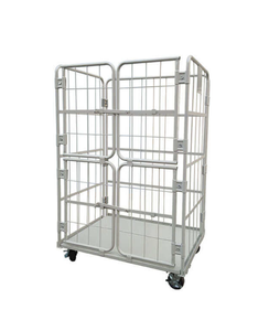 Two Deck Roll Container Heavy Duty Mobile Roll Cage Trolley 200KG Load Warehouse Storage <b>Cart</b> Steel Wire Mesh - Product Image 3