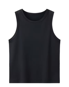 Men's Sleeveless Printed Tank Top O-Neck Solid Color Casual Breathable Quick Dry Knitted Cotton 120g Athletic Summer Wear - Product Image 6