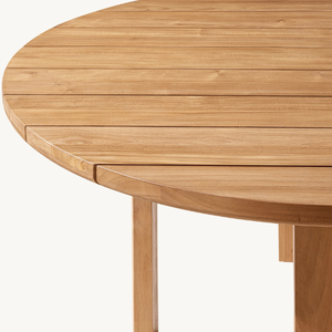 Mesa redonda en oferta, hecha de madera de teca resistente y ecológica para uso en exteriores o restaurantes al aire libre, diseño moderno. - Product Image 5