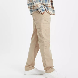 Custom Logo Wholesale <b>Men</b>’s Cargo Pants Tactical Casual Multi Pocket Outdoor Straight Fit <b>Elastic</b> Waist Relaxed Cargo <b>Trouser</b> - Product Image 3