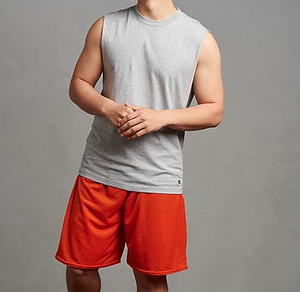 Shorts en maille unie 100 % coton pour homme, personnalisables avec logo, respirants et à séchage rapide, pour l'entraînement - Product Image 2