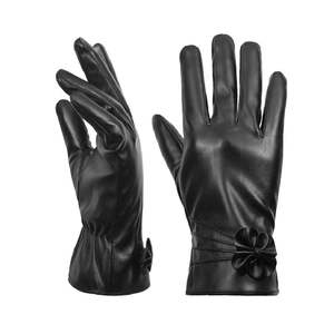 Gants d'hiver en cuir pour femmes, longs, thermiques, pour la conduite automobile et les occasions habillées, couleur cuir - Product Image 5
