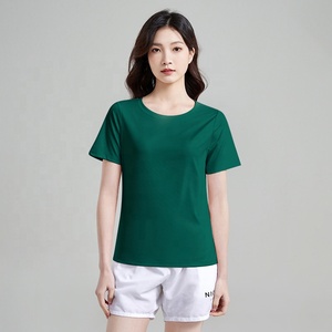 Camiseta deportiva de secado rápido con 88% poliéster y 12% spandex, que absorbe la humedad, para mujer, de manga corta, para gimnasio. - Product Image 2