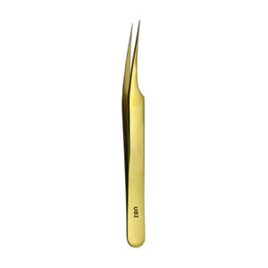Ensemble de pinces à épiler professionnelles UBI 8 pièces en acier à haute teneur en carbone doré avec pointes pointues, manche luxueux, durable et confortable - Product Image 3