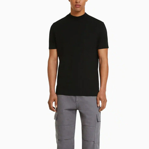 OEM Service Customized Logo T Shirts For <b>Round</b> Neck Black 100% Cotton T-Shirt for Plain Dyed Solid Color T Shirts - Product Image 3