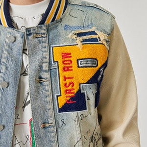 Custom Winter Wool Varsity Leather Sleeve <b>Jacket</b> Men High Street Style Letter <b>Heated</b> Windproof Anti-Bacterial For Men's - Product Image 2