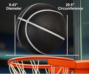 Ballon de basketball noir taille 7 en cuir PU, chambre à air en butyl durable, 620-650g, utilisation intérieure/extérieure - Product Image 2