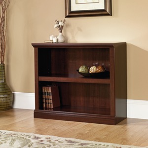 Classic Wooden <b>Bookcase</b> Double Tier Storage Shelf Standing Type For Living Room Durable Lacquered Finish Rectangle Shape - Product Image 3